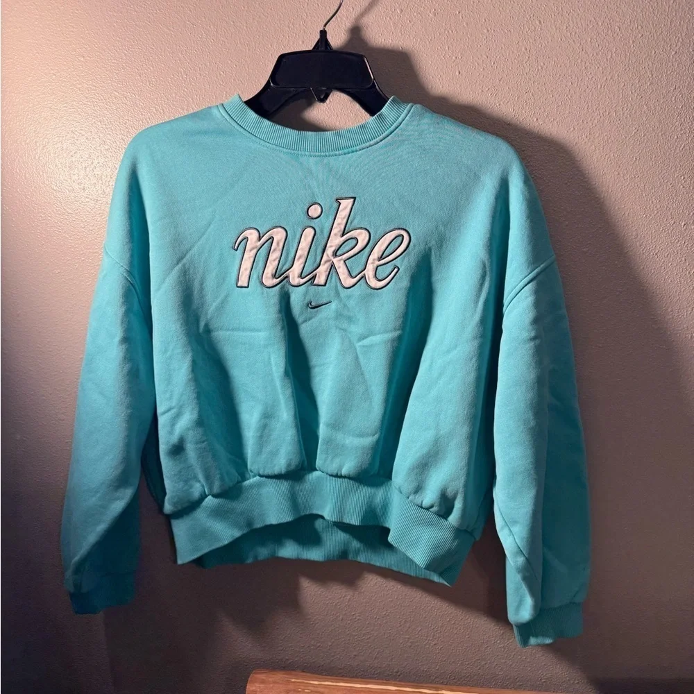 Nike Aqua Crewneck cropped Sweatshirt